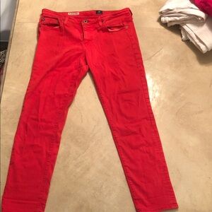 AG Adriano Goldschmied Reddish Orange mix Skinny Jeans 31R